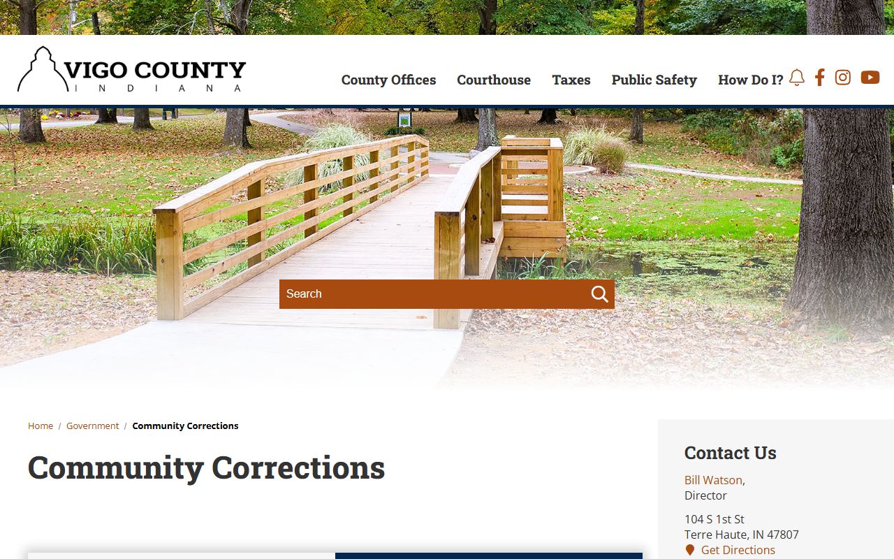 Vigo County Community Corrections department page for work release and program status