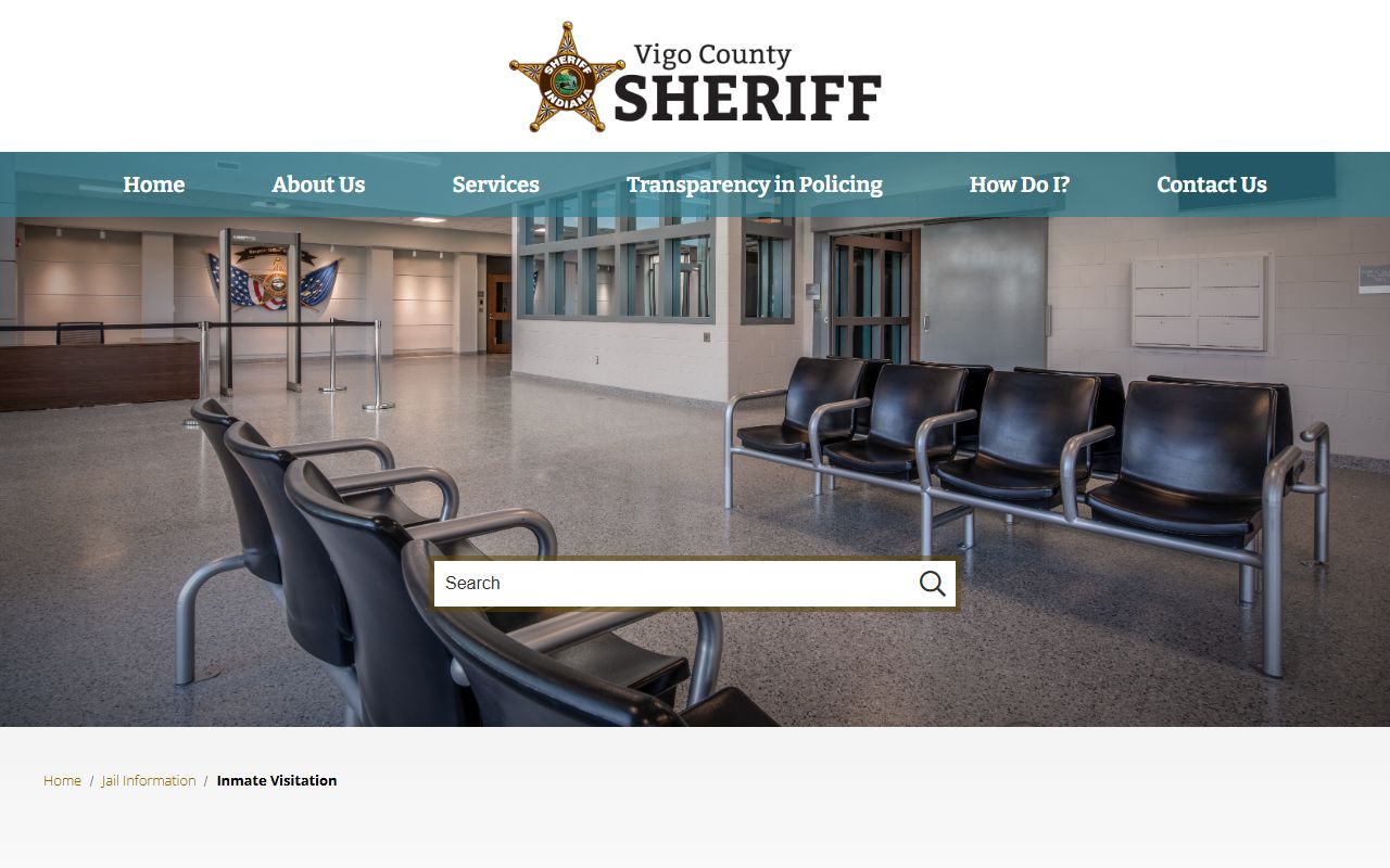 Vigo County inmate records visitation rules from sheriff page